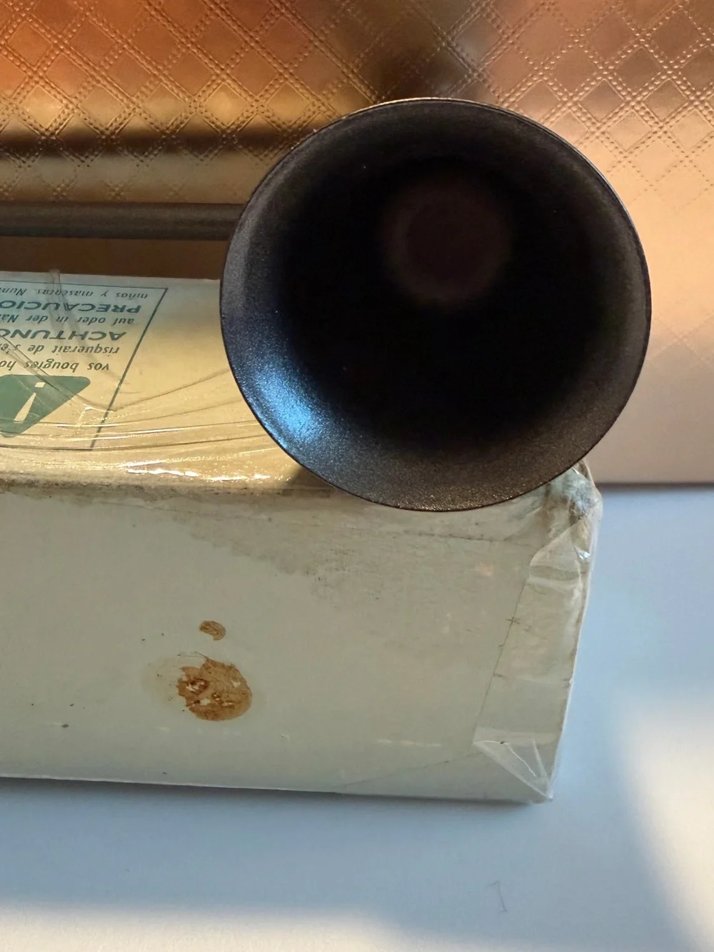 VTG PartyLite Bronze Swirl Handle Candle Snuffer Decorative Bell New Unused